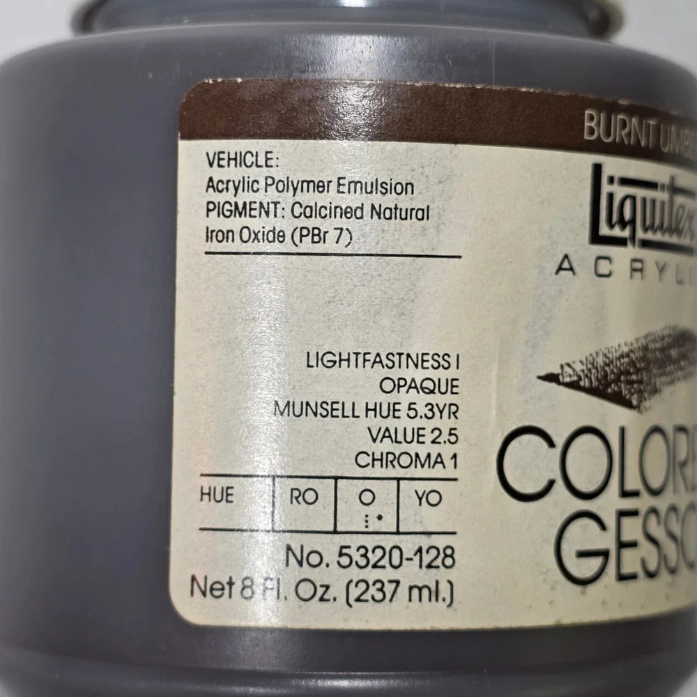 Vtg Liquitex Professional Acrylic Colored Gesso Burnt Umber 8oz‎ UNOPENED